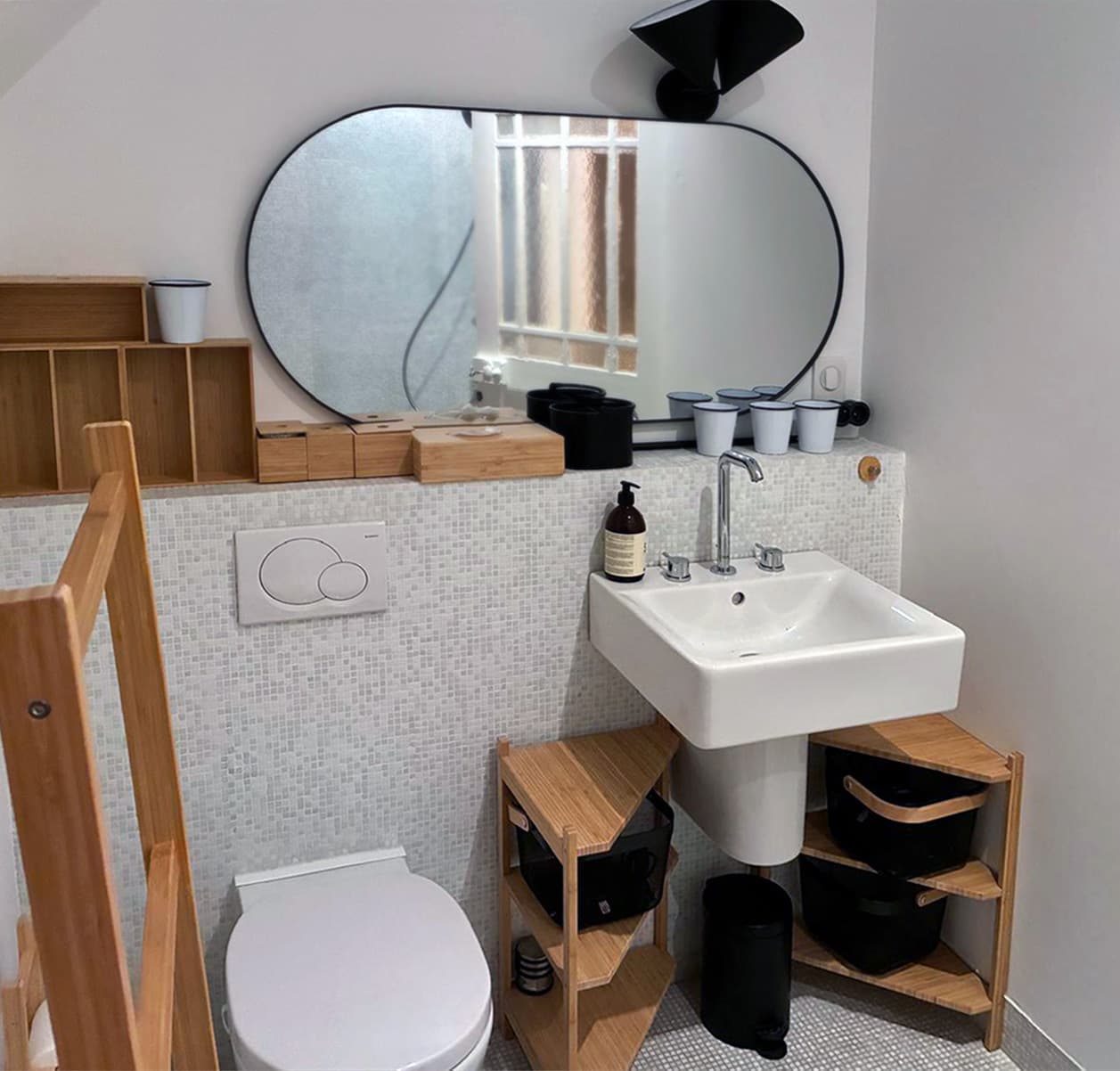 Bathroom, stone finishes